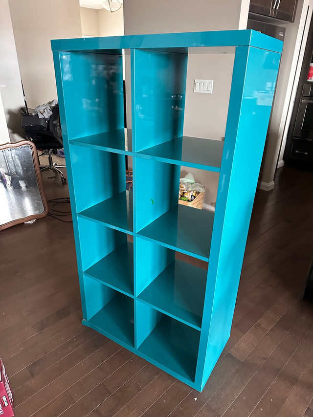 Kallax Glossy teal shelves in Bookcases & Shelving Units in St. Albert - Image 2