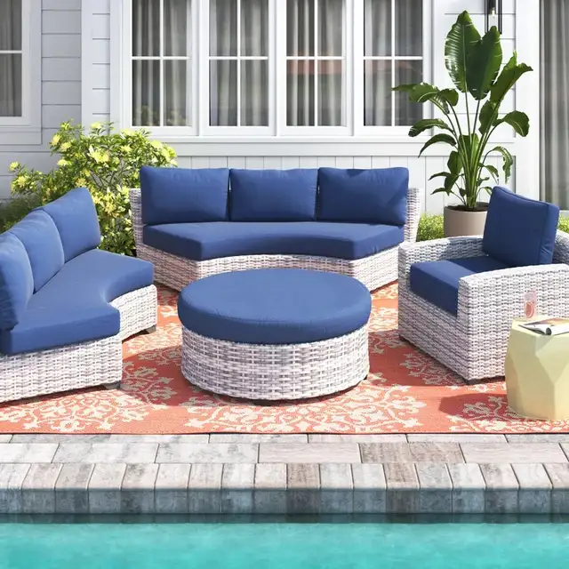 Merlyn Indoor/Outdoor Cushion Covers New Navy Blue in Patio & Garden Furniture in Hamilton - Image 3