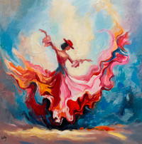 Acrylic on canvas : The Flamenco Splash