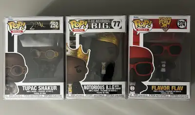 Funko pop rocks rap Tupac notorious BIG flavor flav public enemy, View more
