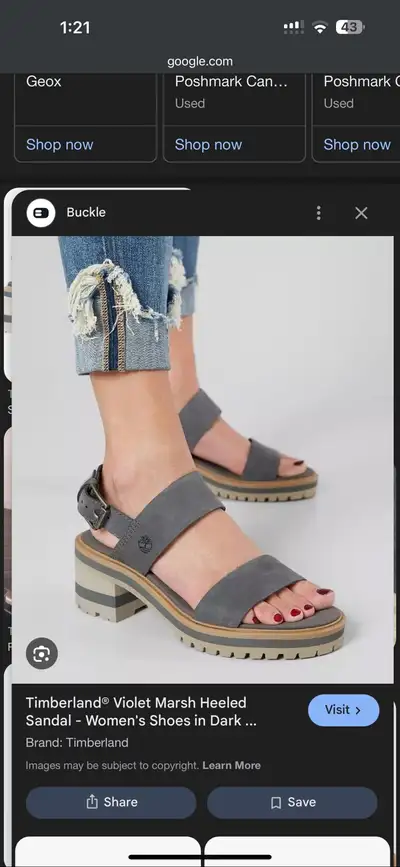 brand new Timberland Violet Marsh sandals in light blue 7.5, View more