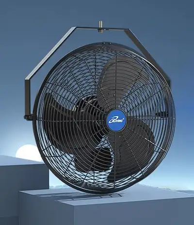 iLiving wall mount fan model ILG-8E 18-15 for indoor or outdoor use. 3-speed adjustable with pull ch...