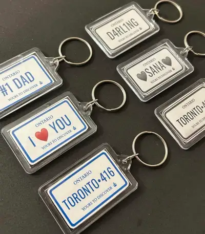 Custom Name license plate keychain — Customizable to any name — Double sided — printed in black OR b...