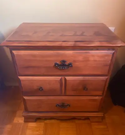 3 drawers 25” Tall X 15” Deep X 2’ wide