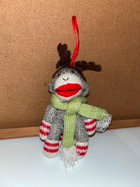 Décoration de Noël singe / Sock Monkey Christmas ornament