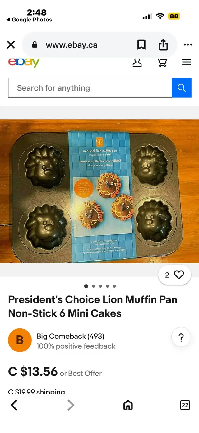President's Choice Lion Muffin Pan in Kitchen & Dining Wares in Calgary - Image 2