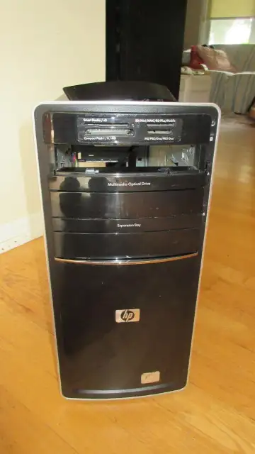 Black HP midtower case with media card reader, View more