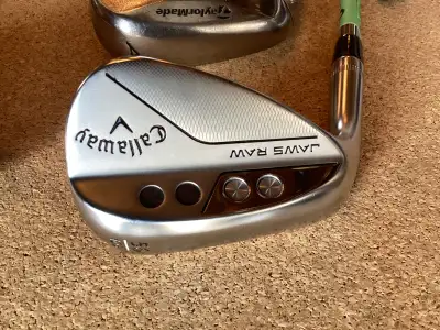 Two left handed wedges Callaway Jaws Raw 56 degree. $60 Taylor made M2 A wedge 52 degree $ 40.