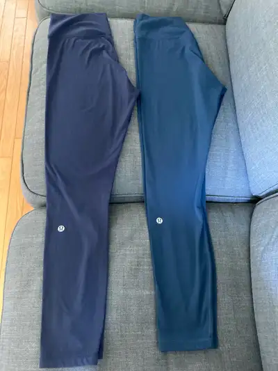 2 pairs lulu lemon 25 “ align tights. 2 pairs for 60! Not 100 percent sure of size but believe they...