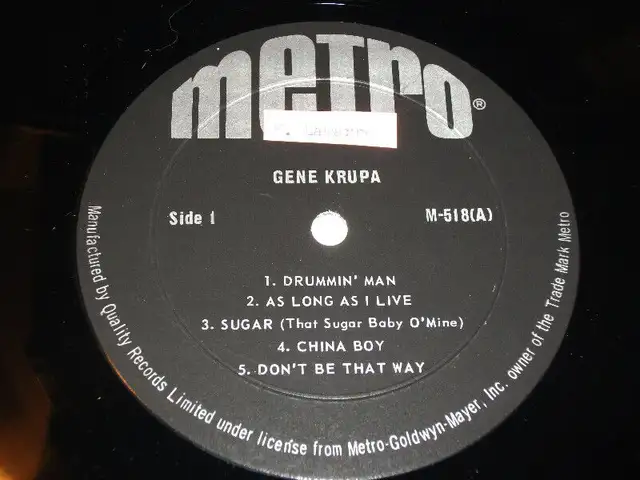 Gene Krupa - Gene Krupa (1965) LP JAZZ in CDs, DVDs & Blu-ray in City of Montréal - Image 4