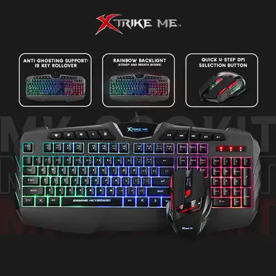 Gaming Keyboard and Mouse Backlit - Wired, View more