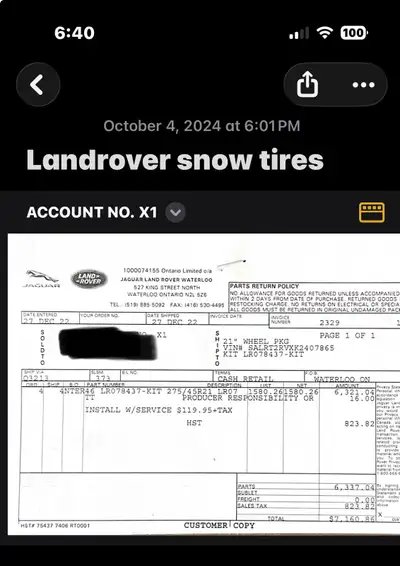 These tires were used for one season December 2022 to April 2023 the vehicle was traded in.