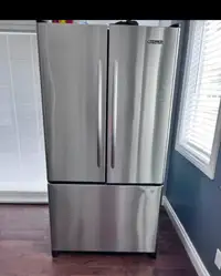 Stainless Steel Fridge double Doors with pull out Freezer Drawer