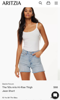 Aritzia denim shorts worn twice size 26