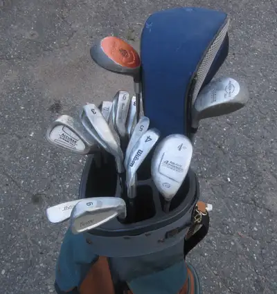 Men's Right Handed Full 14 Golf Set Adams Driver Top Flite Bag, View more