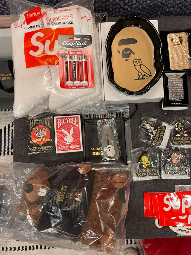 Bunch of OVO/BAPE/SUPREME Accessories  in Arts & Collectibles in Mississauga / Peel Region