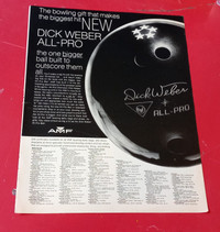 NEAT 1969 AMF DICK WEBER BOWLING BALL VINTAGE AD - ANNONCE