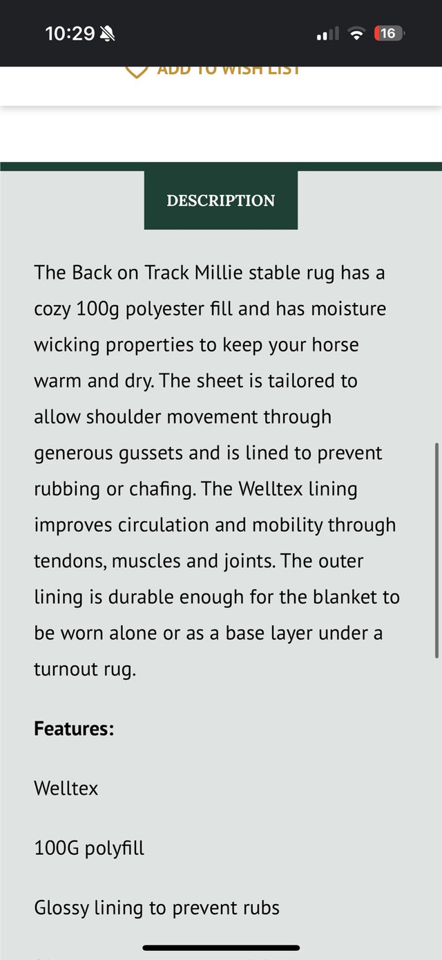 EUC 81” Back on Track Millie Stable Blanket in Equestrian & Livestock Accessories in Hamilton - Image 2