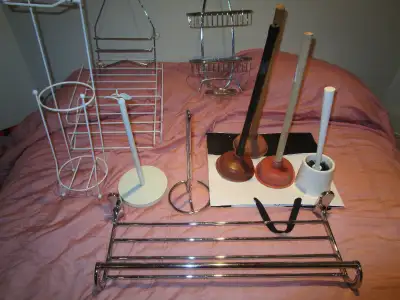 articles de salle de bain  barre + porte rouleau + débouche toil, View more
