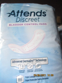 PADS ; DISCREET BLADDER CONTROL PADS ( NEW/UPOPENED)