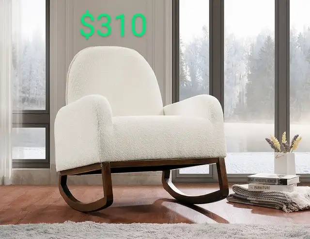 Comfy Rocking Chair Upholstered Accent Chair in Chairs & Recliners in Markham / York Region - Image 3