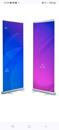 Pull-up Banners 33"x81" Silver/black base