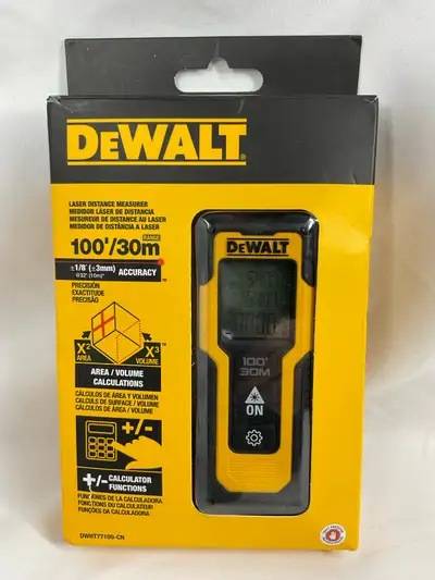 DEWALT 100’/30M LASER DISTANCE MEASURER, View more