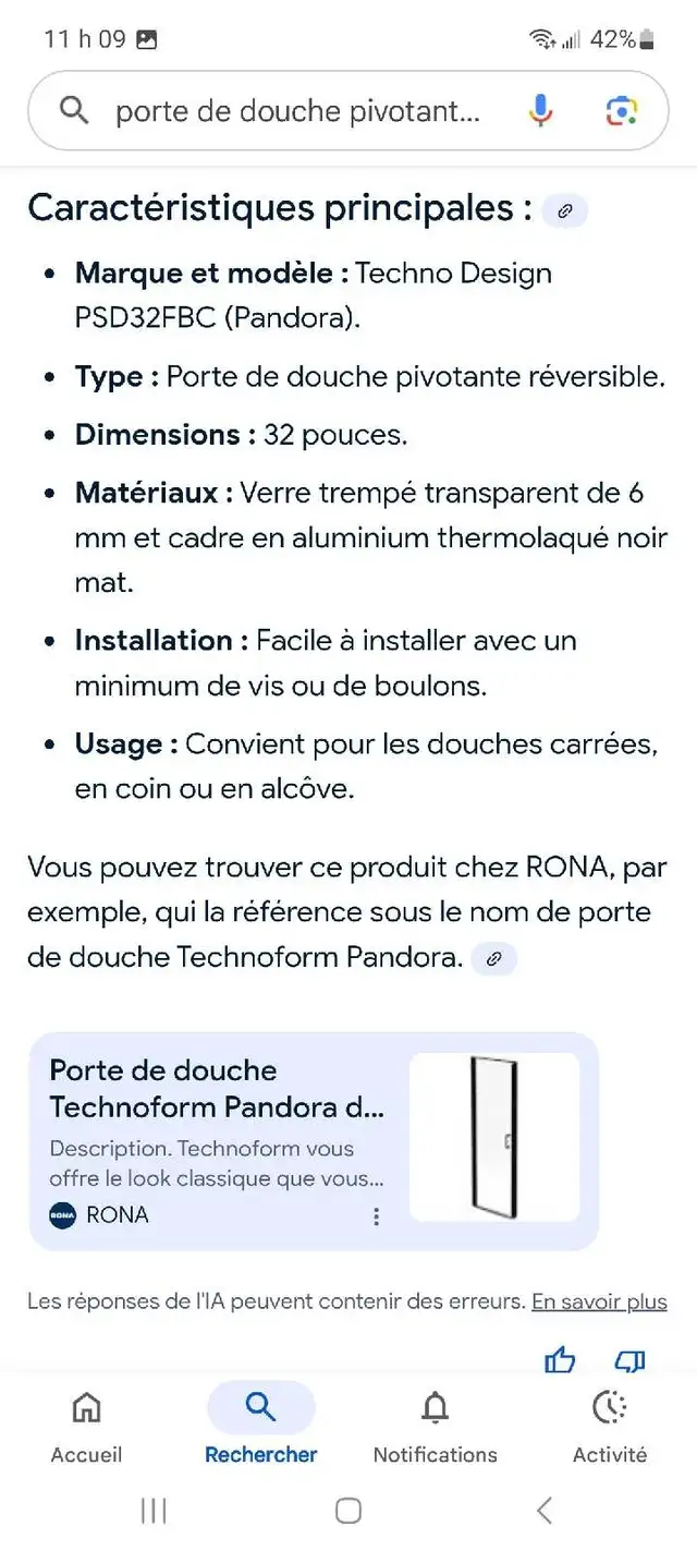 porte de douche neuve 32" in Bathwares in Gatineau - Image 4