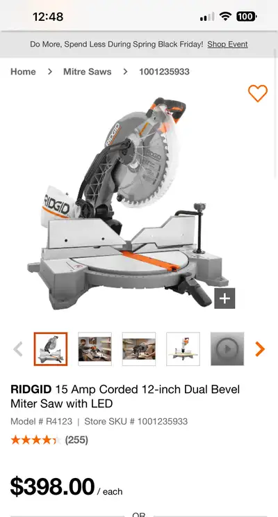 Mitre saw RIDGID new box, View more