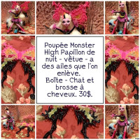 Poupée papillon de nuit Monster High Accessoires Rare 30$