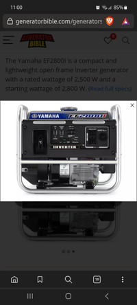 Yamaha EF2800i inverter generator