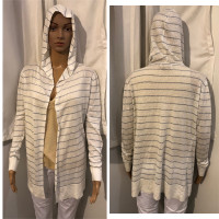 Cynthia Rowley Striped Hooded Cardigan 100% Linen