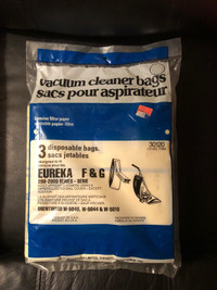  Three Eureka F and G vacuum cleaner bags.