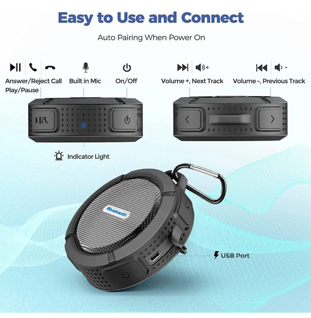 Brand New Mini Shower Bluetooth Speakers, IP67 Waterproof in General Electronics in Mississauga / Peel Region - Image 3