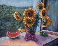 Painting "Sunflower". Handmade, streched canvas, oil.