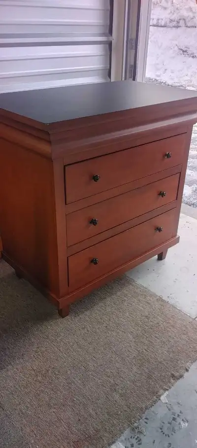 Dresser solid wooden black 3 drawers, View more