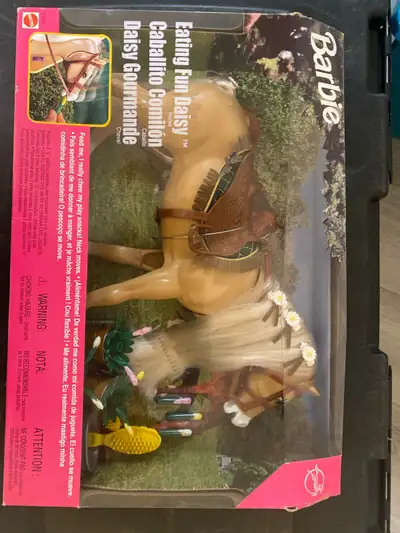 Relive your childhood with this vintage 1996 Mattel Barbie Eating Fun Daisy horse! This delightful t...