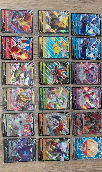 Tons of rare Pokémon cards, vs, vmax, vstar, gx, ex and more range from 1 to 10 mostly, also selling...