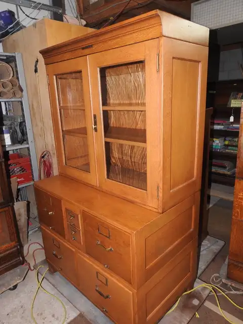 Antique bookcase and  File Cabinet Combo, 5 separate pieces in Bookcases & Shelving Units in Hamilton - Image 2