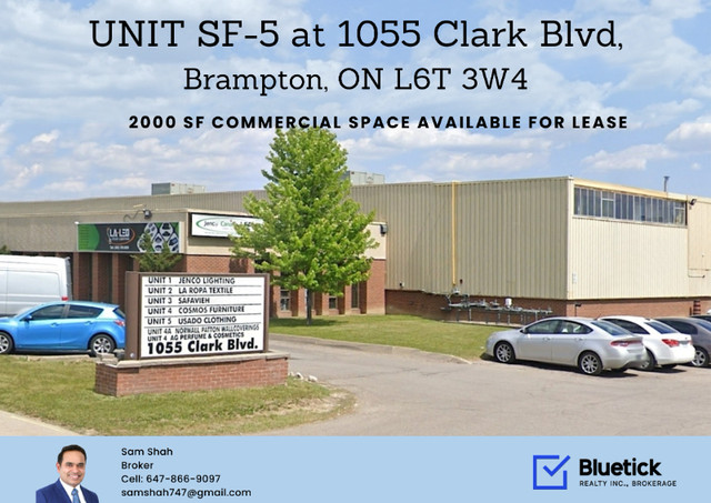 Space available in Brampton, ON in Commercial & Office Space for Rent in Mississauga / Peel Region