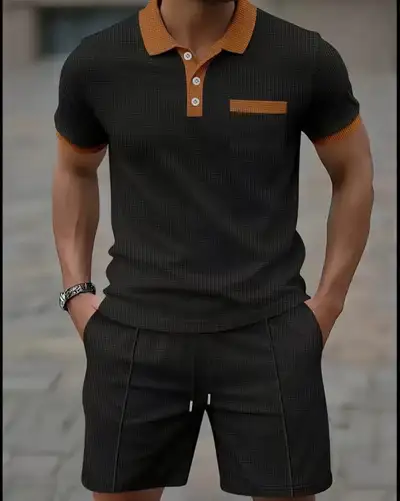 Men's Two-Piece Polo and Short Set, View more