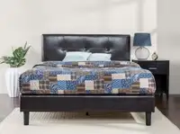 Brand New - Leather BED FRAME with HEADBOARD (Double size)