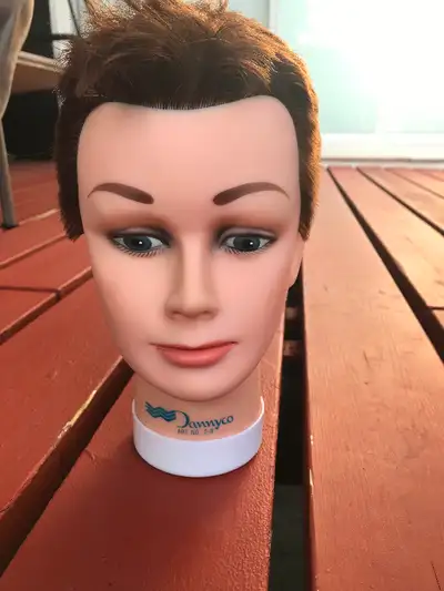 European-texture hair True size human head Hand implantation Backward implantation, Medium density E...
