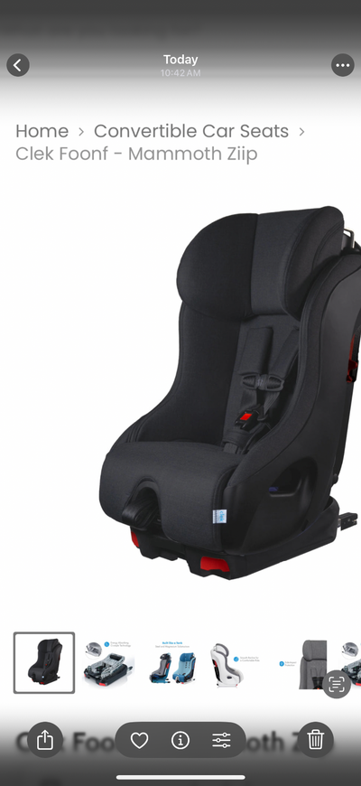 Convertible Car Seats  - Clek Foonf - Mammoth Ziip (Black), View more
