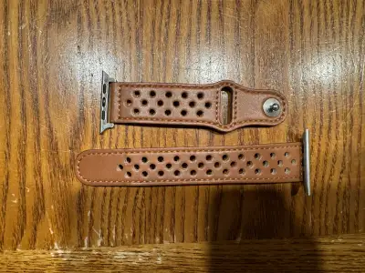 Brown Leather Apple Watch Band 45mm, View more