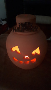 Halloween Clay Pumpkin with Top Hat
