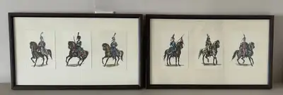 HIGH END PAIR OF VINTAGE PRINTS OF DUCHY  POLAND CAVALRY NAPOLEO, View more