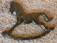 Vintage brass horse hanger for keys