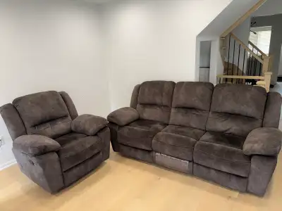 Moving Sale! 3-Seater Recliner Sofa + 1-Seater Recliner Chair , View more