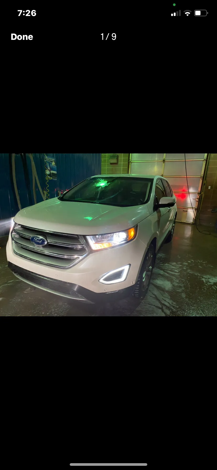 2017 Ford Edge Titanium in Pearl White with Dark Brown leather